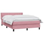 vidaXL Sommier à lattes de lit avec matelas rose 140x210 cm velours