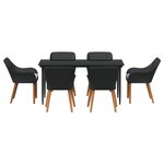 vidaXL Ensemble de salle à manger pour jardin 7 Pièces Noir polyrotin