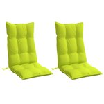 vidaXL Coussins de chaise à dossier haut lot de 2 vert vif