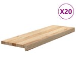 vidaXL Marches d'escalier 20 Pièces non traité bois de chêne massif