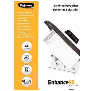 Pochettes à plastifier, format A4, 160 mu, pack éco x250 FELLOWES