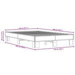 vidaXL Cadre de lit sonoma gris 140x200 cm bois d'ingénierie et métal