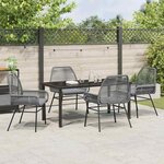 vidaXL Ensemble de salle à manger pour jardin 5 Pièces Gris polyrotin