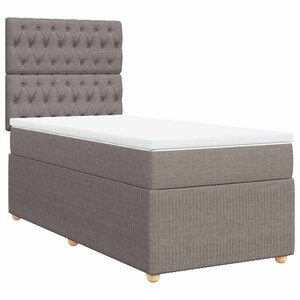 vidaXL Sommier à lattes de lit avec matelas Taupe 100x200 cm Tissu