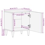 vidaXL Cabinet de chevet avec porte Noir 40 x 33 x 46 cm