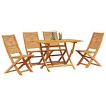 vidaXL Ensemble de salle à manger pour jardin 5 Pièces Marron