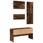 vidaXL Ensemble de meubles de couloir 4 Pièces chêne fumé bois ingénierie