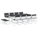 vidaXL Ensemble à manger de jardin avec coussins 13Pièces blanc textilène