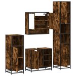 vidaXL Ensemble meubles salle de bain 4 Pièces chêne fumé bois ingénierie