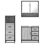 vidaXL Ensemble de meubles de salle de bain 3 Pièces Sonoma gris