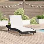vidaXL Chaise longue 1-personne Noir et Blanc 70 x 197 x 82 cm