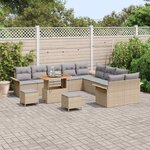 vidaXL Ensemble de canapé de jardin 13 Pièces Beige et Gris clair
