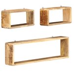 vidaXL Ensemble d'étagère cube 3 Pièces bois solide de manguier