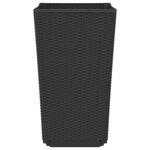 vidaXL Jardinières 4 Pièces noir 32 5x32 5x57 cm polypropylène