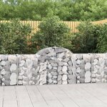 vidaXL Panier de gabions arqué 200x30x80/100 cm Fer galvanisé
