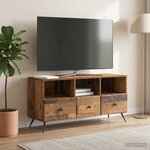 vidaXL Meuble TV Bois ancien 102 x 34 5 x 50 cm Bois d'ingénierie