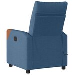 vidaXL Fauteuil inclinable de massage Bleu Tissu