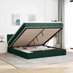 VidaXL Cadre de lit ottoman avec matelas vert foncé 180x200 cm velours