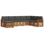 vidaXL Ensemble de canapés d'extérieur 8 pc Naturel et Anthracite