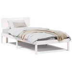 vidaXL Lit avec tête de lit blanche 75x190 cm en pin massif