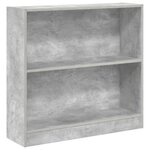 vidaXL Bibliothèque Gris béton 80x24x75 cm Bois d'ingénierie