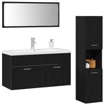 vidaXL Ensemble de mobilier de salle de bain 4 Pièces Chêne noir