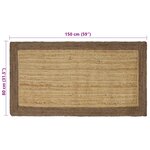 vidaXL Tapis de surface Gris 80 x 150 cm Jute