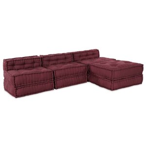 vidaXL Canapé modulaire 4 Pièces Marron 70 x 70 x 56 cm tissu