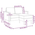 vidaXL Canapé 2 places avec méridienne en L bleu 125 cm tissu