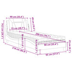 vidaXL Lit avec matelas gris 90x200 cm similicuir