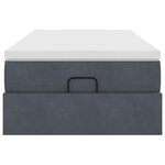 vidaXL Cadre de lit ottoman et matelas gris foncé 90x200 cm velours