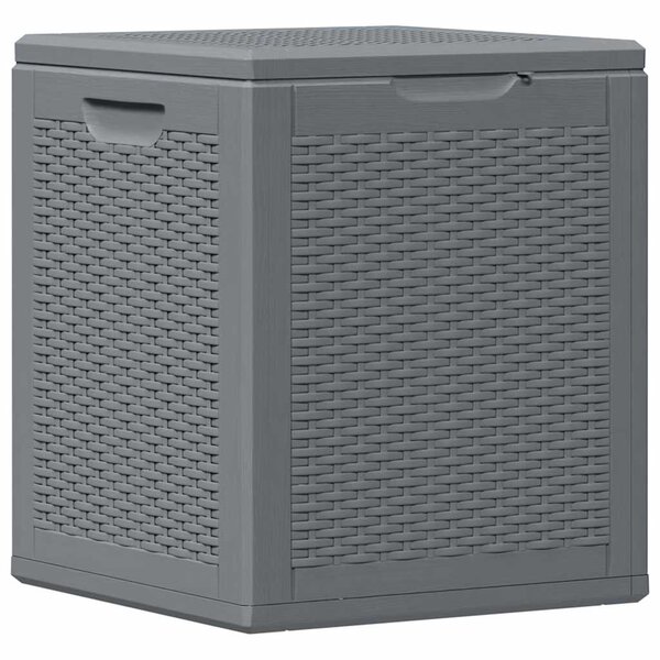 vidaXL Boîte de rangement de jardin gris PP rotin 90 L