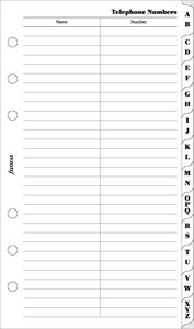 Recharge index alphabétique format Personal Blanc FILOFAX