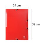 Chemise À Élastiques 3 Rabats Pp Opak - A4 - Rouge - X 50 - Exacompta