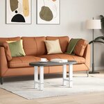 vidaXL Pieds de table basse Blanc 2 pièces 28 x (42-43) cm Acier