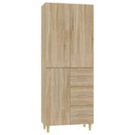 vidaXL Buffet haut Chêne sonoma 69 5x34x180 cm Bois d'ingénierie
