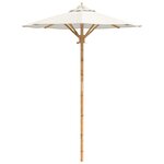 vidaXL Parasol de jardin Ø 150 x 210 cm Bambou Rond Crème blanc