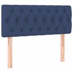 vidaXL Sommier à lattes de lit avec matelas Bleu 90x190 cm Tissu