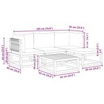 vidaXL Ensemble de canapés de jardin 5 pièces avec coussins en bois d'acacia et corde