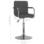 vidaXL Tabouret de bar Gris foncé Tissu