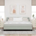 Lit Box Spring vidaXL avec Matelas Gris clair 180x200 cm en Velours