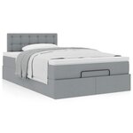 vidaXL Lit ottoman avec matelas gris clair 120x190 cm tissu