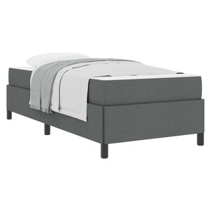 vidaXL Lit à ressorts avec matelas Gris foncé 90 x 190 cm tissu