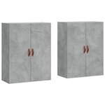 vidaXL Armoires murales 2 Pièces gris béton 69 5x34x90 cm