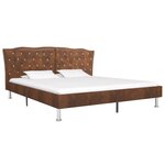 vidaXL Cadre de lit Marron Similicuir daim 180 x 200 cm