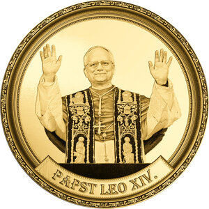 Pièce de monnaie en Or 5000 Francs g 0.155 (1/200 oz) Millésime Gold Gift POPE LEO XIV 1/200 (PRÉCOMMANDE)
