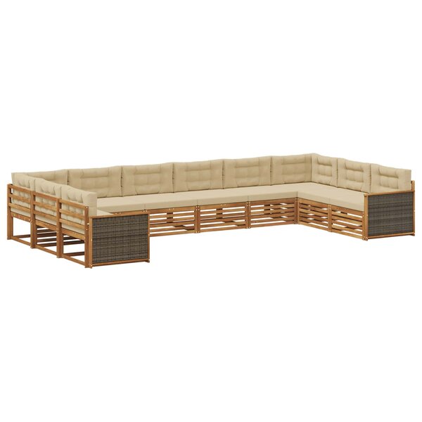 vidaXL Ensembles de canapés 10 pc Bois d'Acacia Massif