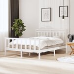 vidaXL Cadre de lit sans matelas blanc bois de pin massif