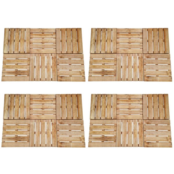 vidaXL Dalles de terrasse 24 Pièces 50x50 cm Bois Marron