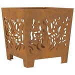 vidaXL Braise Marron 40 x 40 x 40 cm Acier résistant aux intempéries